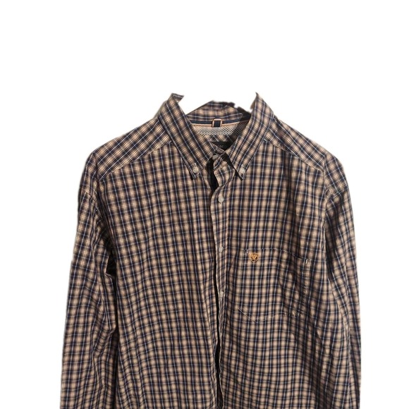 Ariat Other - Ariat Pro Series LT Men's Button Up Long Sleeve Plaid Shirt Cowboy Rodeo Blue